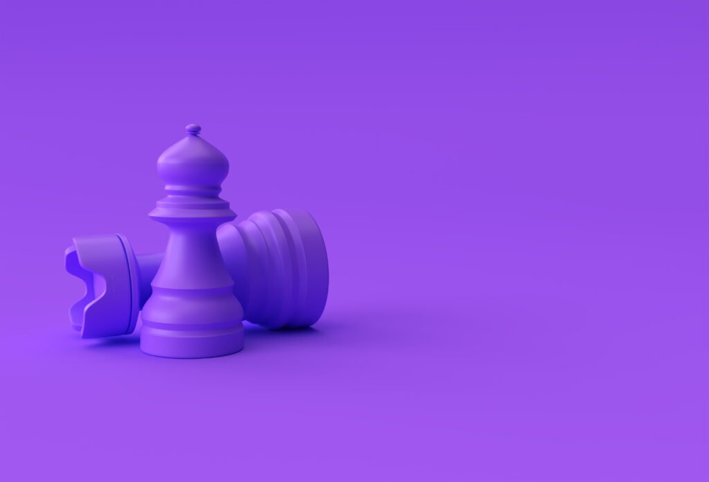 Rendu 3d Echecs Realistes Isoles Sur Fond Violet Pastel Illustration Design 1024x696